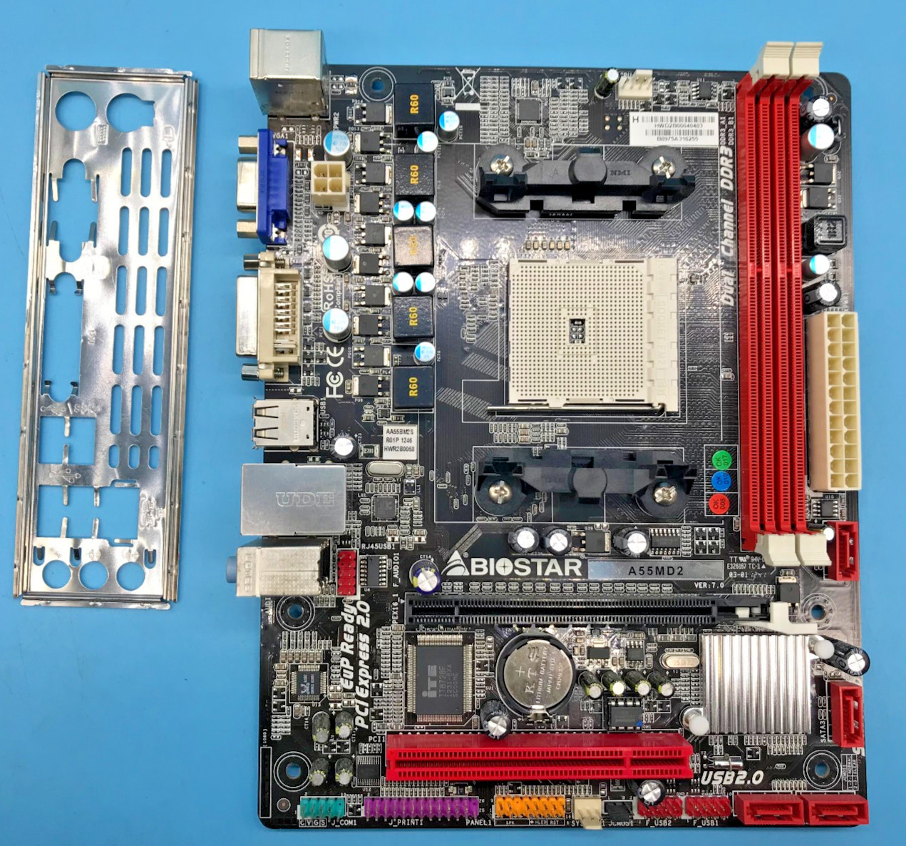 BIOSTAR A55MD2 VER: 7.0 DDR3 - mATX - Socket FM2 - with I/O Shield #M3085