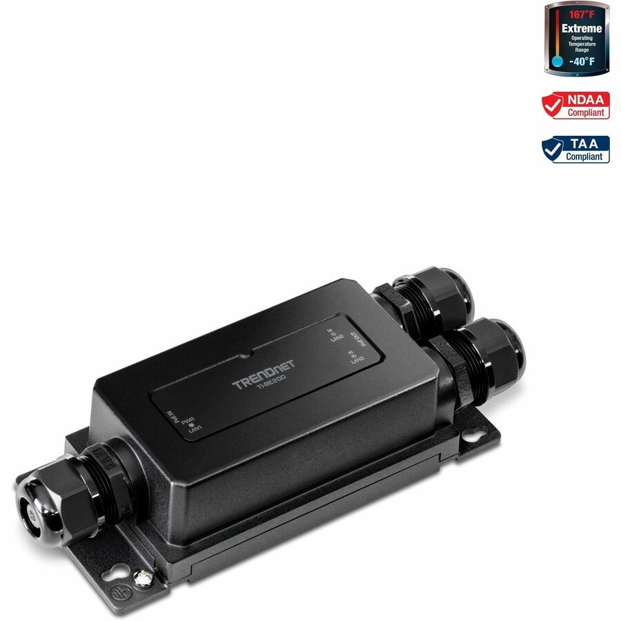 TRENDnet 2-Port Industrial Outdoor Gigabit PoE++ Extender, Hardened IP67 Extreme