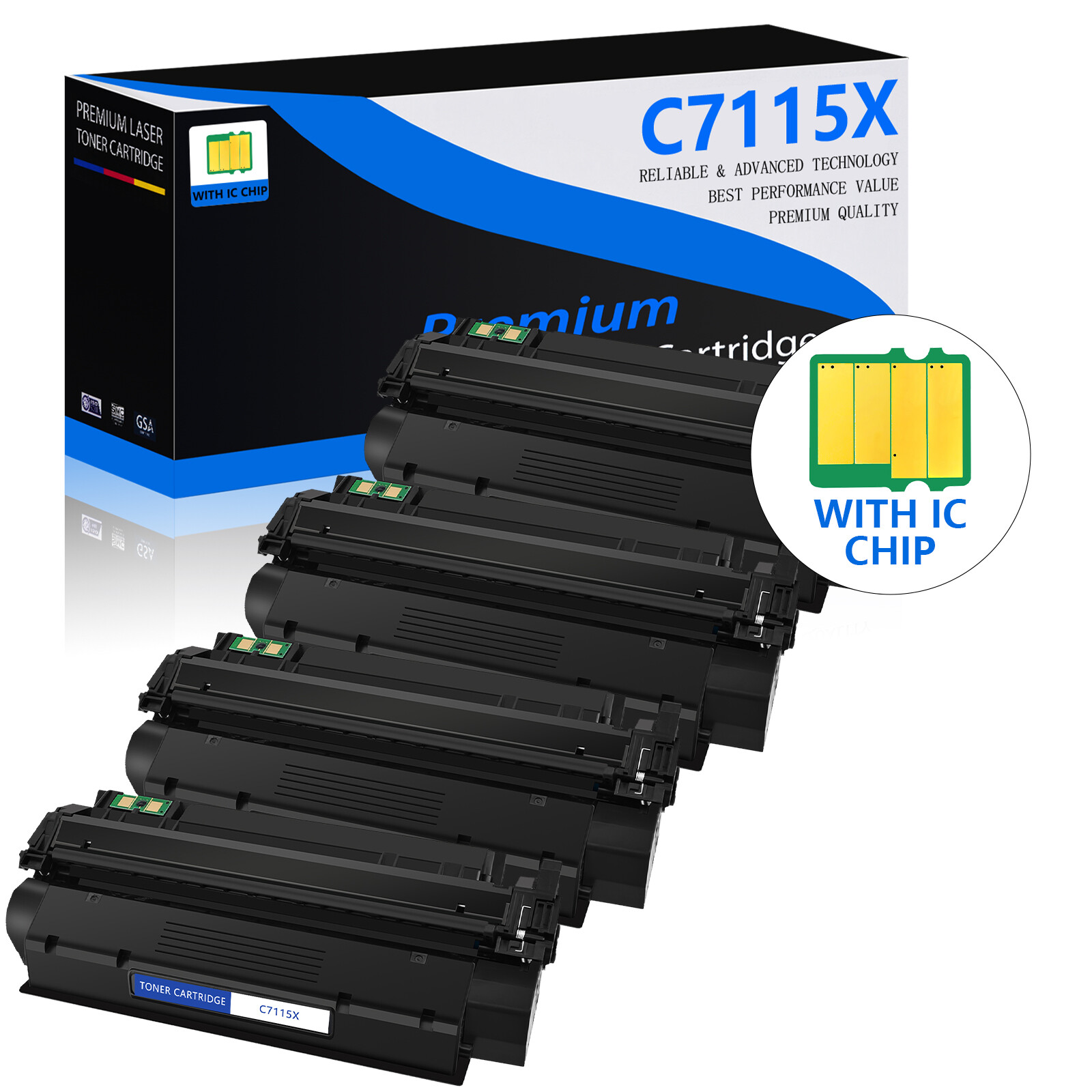 4PK C7115X Toner Cartridge for HP 15X LaserJet 3310mfp 3320 3320mfp 1000 Printer