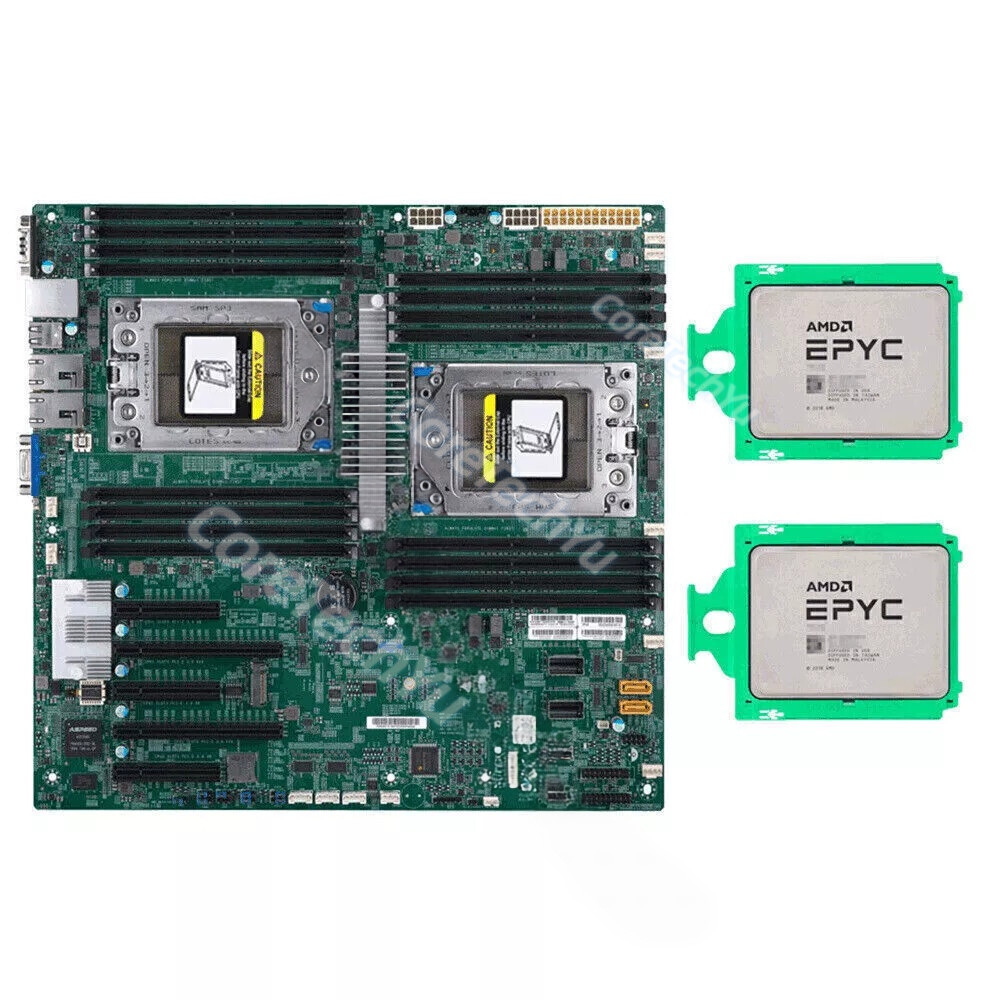 Supermicro H11DSI Mainboard + 2x AMD EPYC 7282 7302 7402 7532 7542 7642 7702CPU.