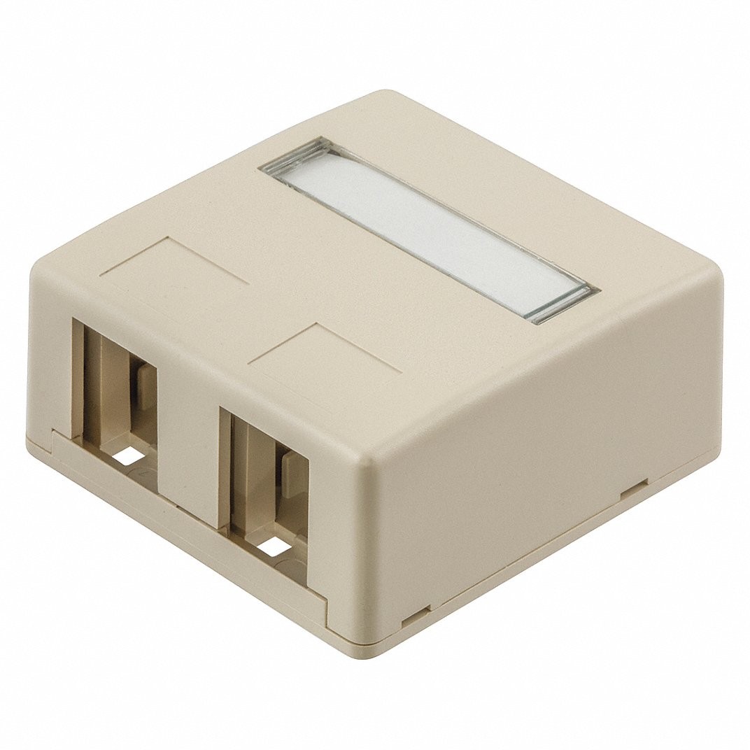(1-PACK) HUBBELL ISB20WP SURFACE HOUSING, PLENUM RATED, 2-PORT, OFF-WHITE, HJ6A