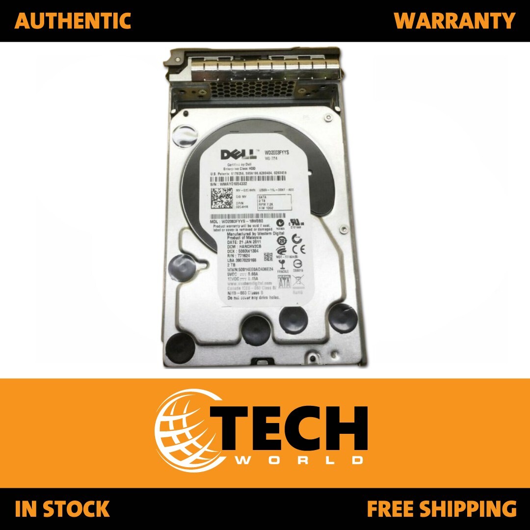Dell 02G4HM 2TB 7200 RPM 3GB/s 3.5-inch SATA Internal Hard Drive W/TRAY