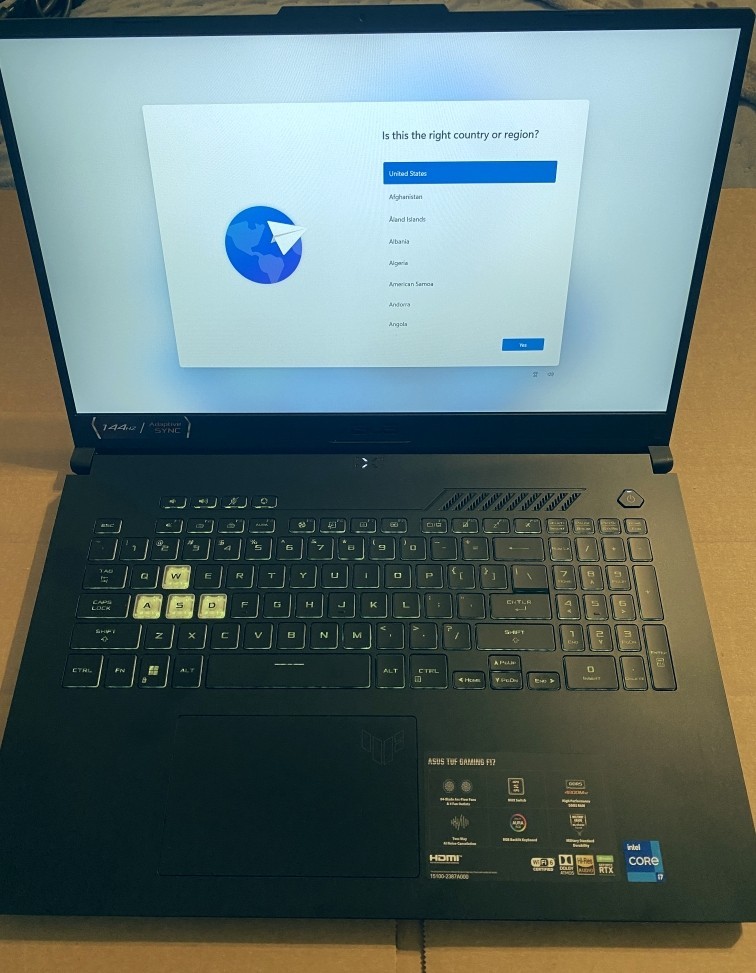 ASUS TUF Gaming FX707M-RS74 i7-12700H 16GB 2TB NVMe RTX3060 Gaming Laptop