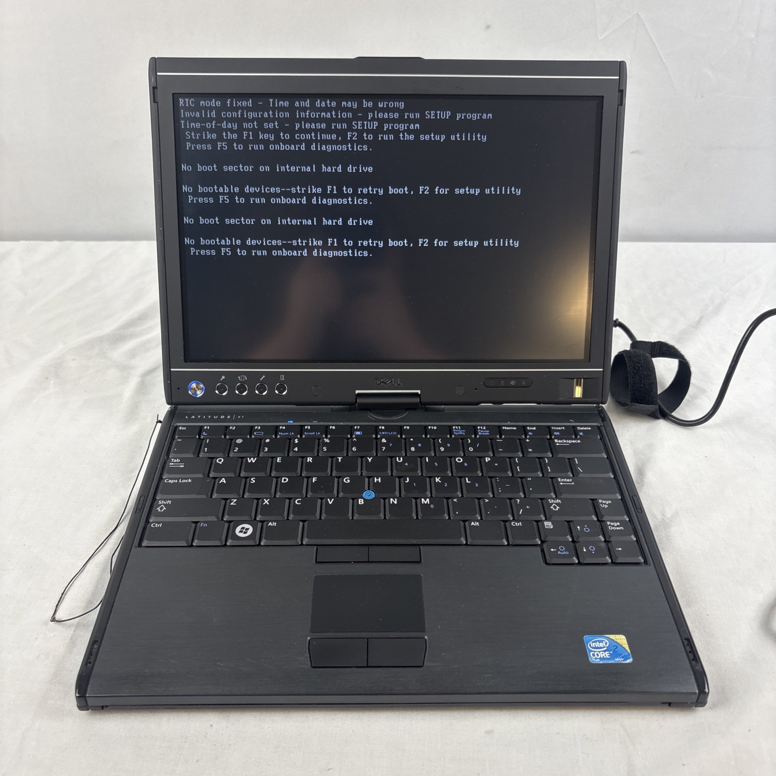 Dell Latitude XT Core 2 Duo 80GB HDD Black W/ Charger & Stylus - No Boot