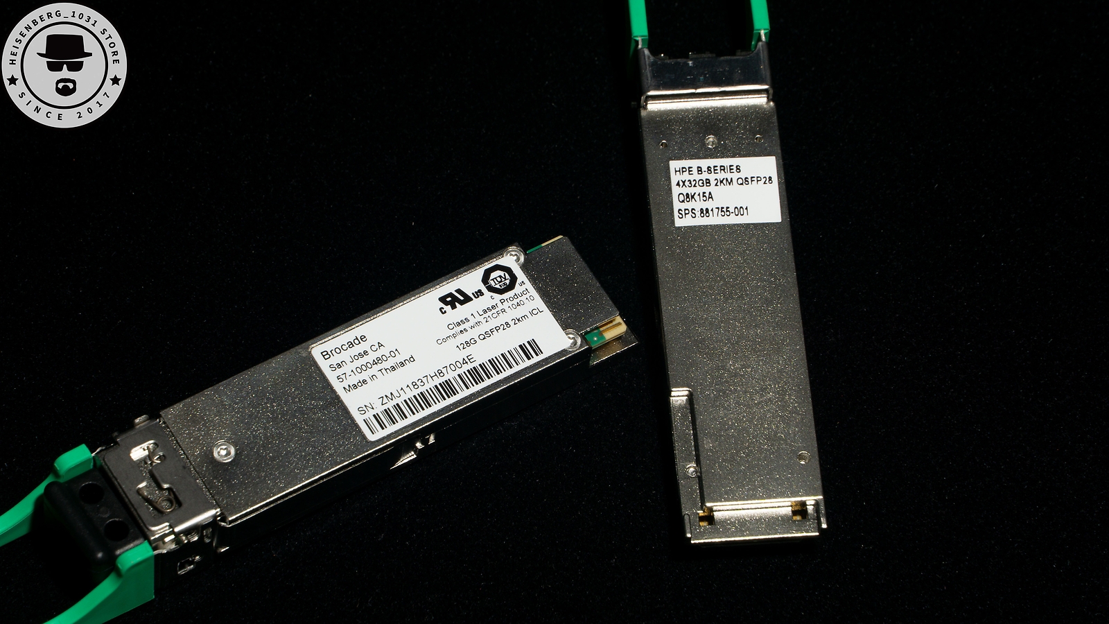 HPE B-Series 4x32GB 2KM QSFP28 Q8K15A 881755-001 128G LC Brocade 57-1000480-01