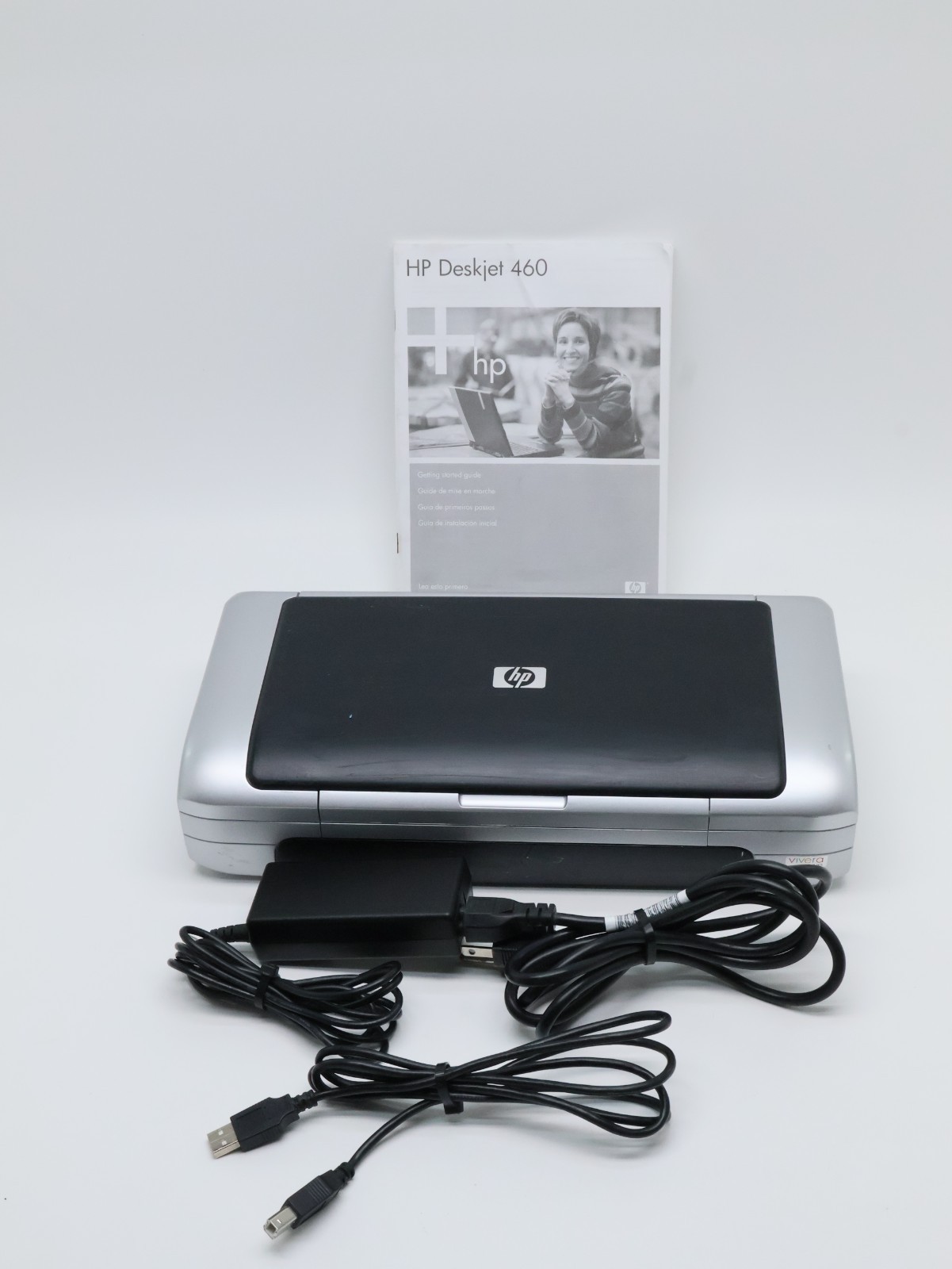 HP Deskjet 460 Model SNPRC-0502 Mobile USB Printer +AC Adapter+ Printer Cable