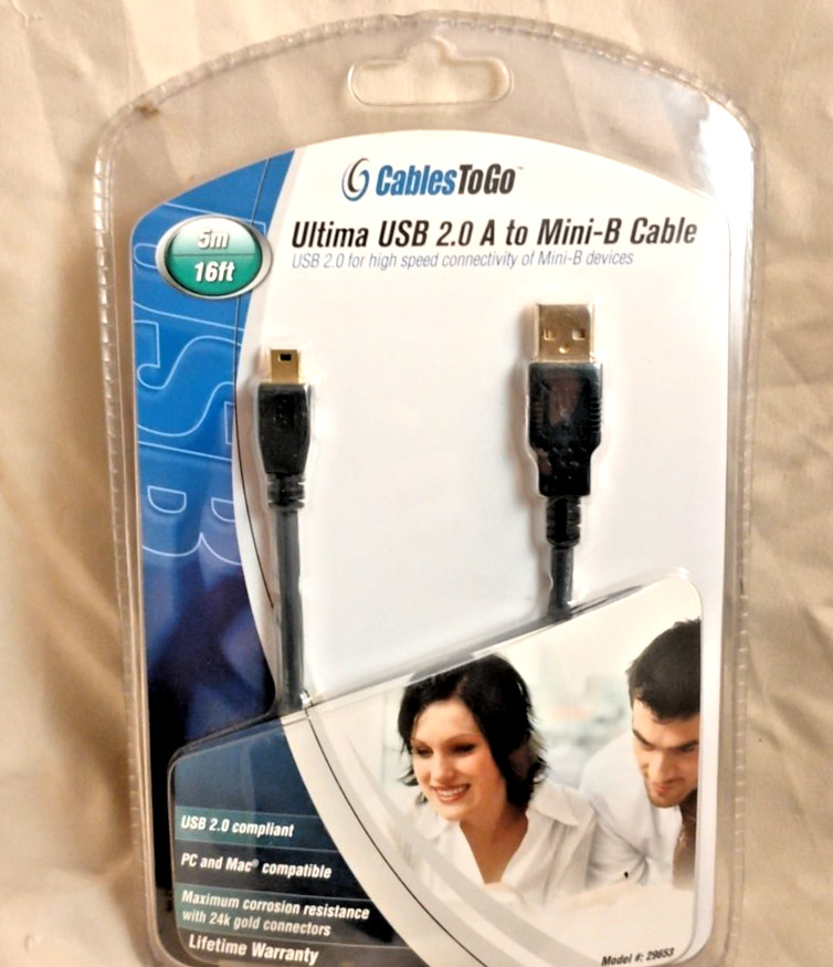 C2G Ultima USB 2.0 A-to-Mini-B Cable 5m | High Quality USB Cord | SEALED