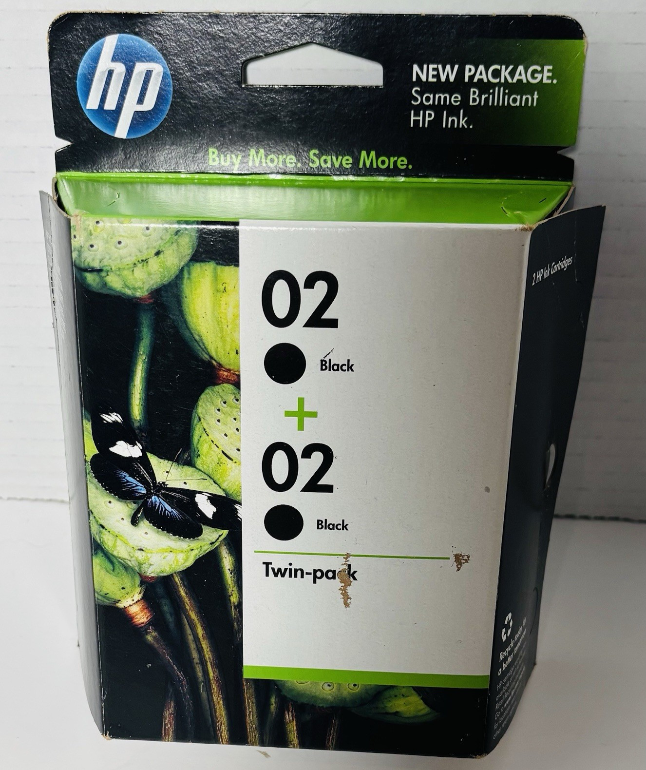 HP 02 Genuine Original Black Inkjet Ink Cartridge Twin Pack C9500FN