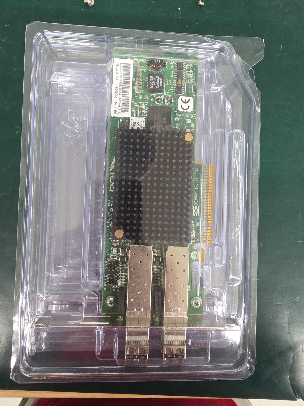 Lot of 6 IBM Emulex LPE12002 Dual Port 8GB Adapter -High Prof - WITH TRANSCEIVER