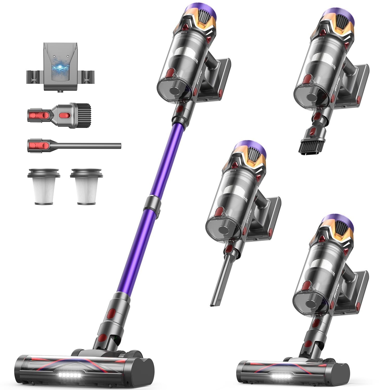 Cordless Vacuum Cleaner 55Kpa/650W/70Mins,1.8L Self Standing Stick Vacuum,Upg...