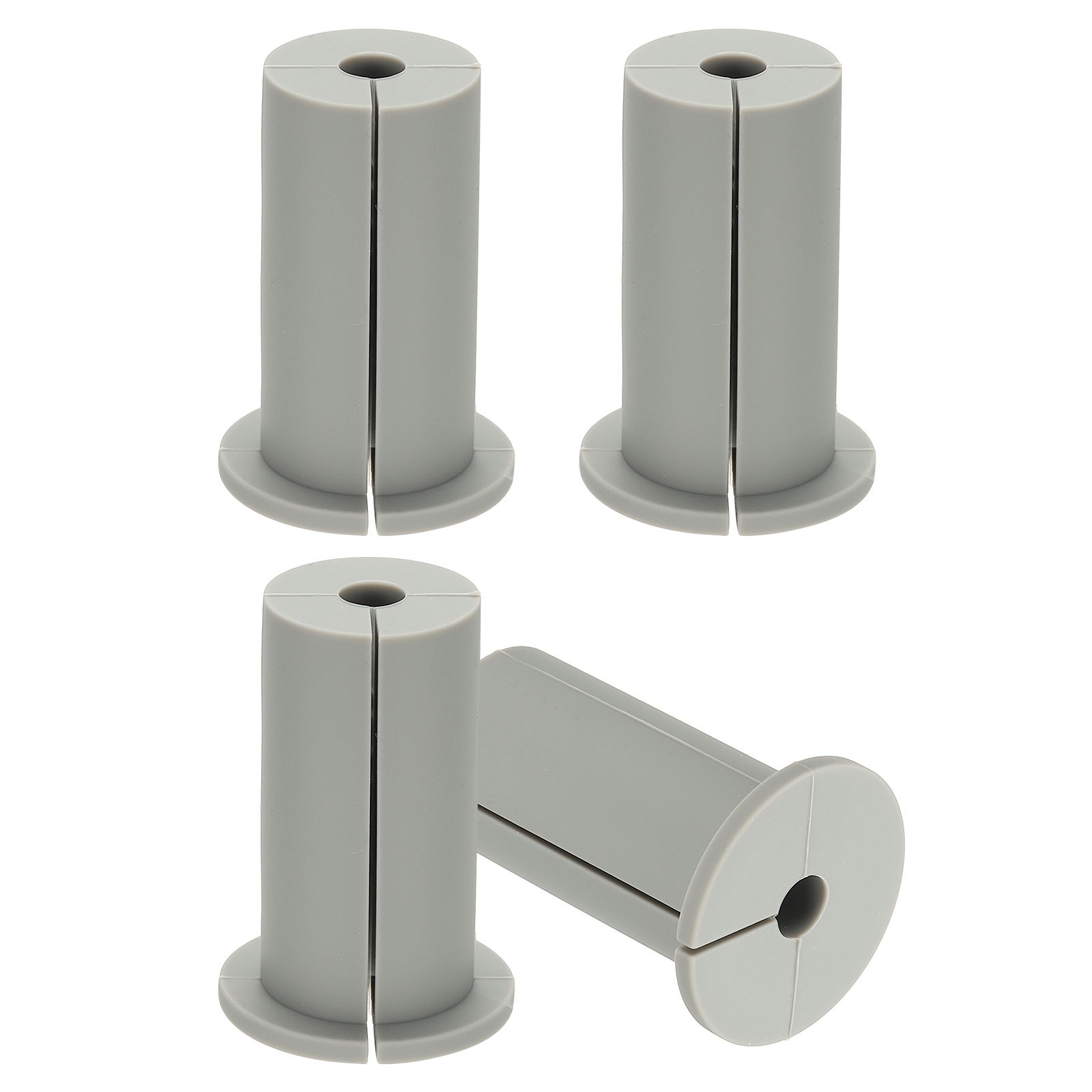 4 Pack 1" Wall Grommet Cable Routing Kit for 0.31" (8mm) Hole Gray