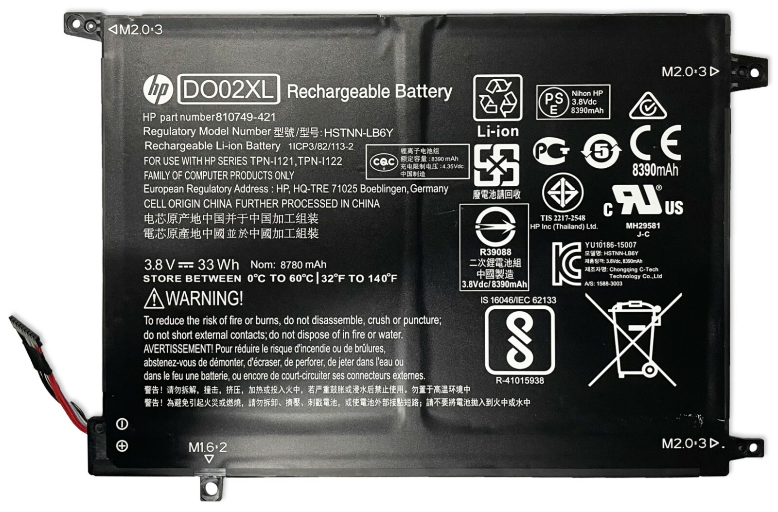 New Original DO02XL Battery for HP Pavilion X2 210 G1 10-n 810749-421 HSTNN-LB6Y