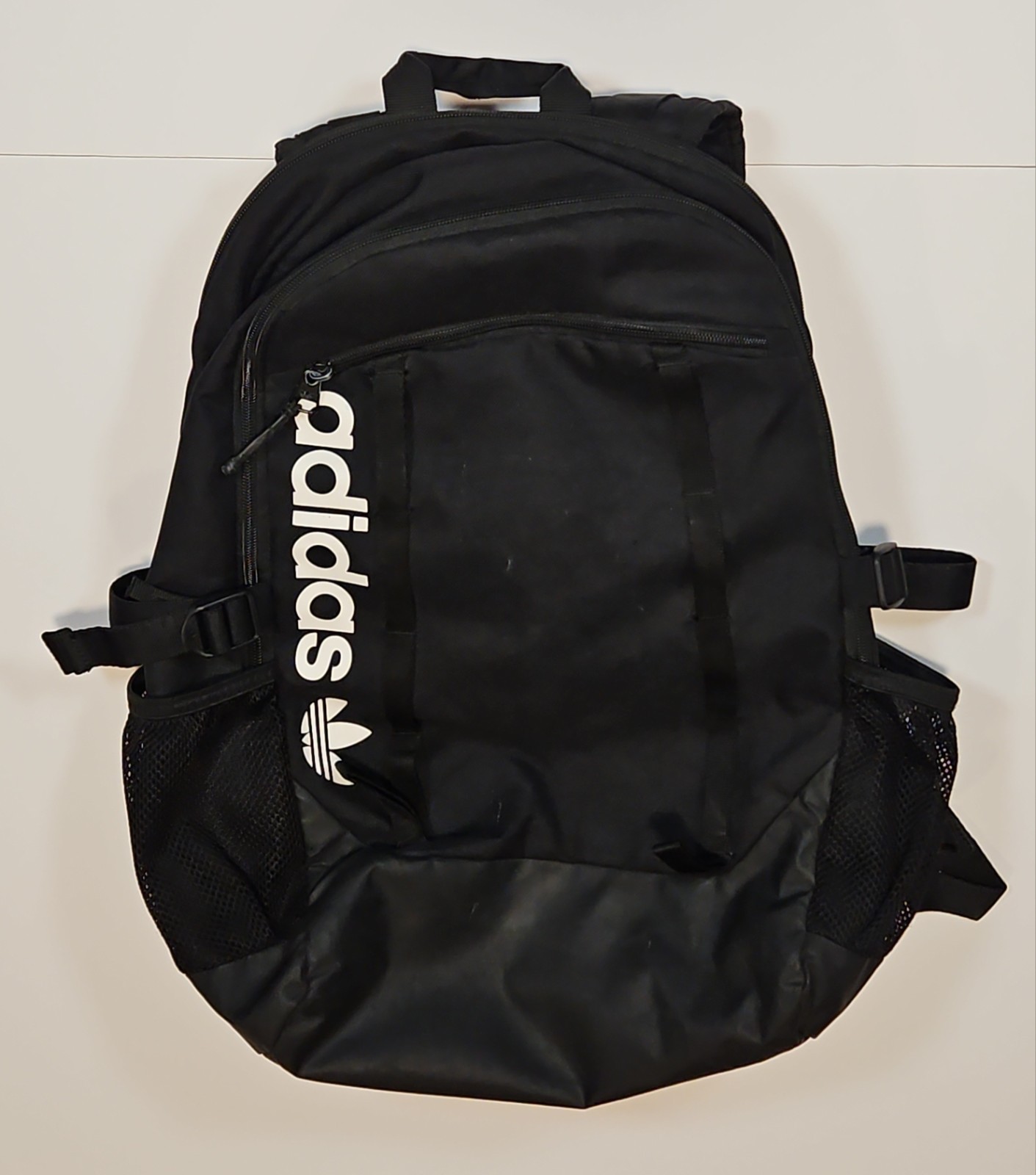 Adidas Bookbag/Backpack Black White Stripe With Laptop Sleeve And Extra Pockets