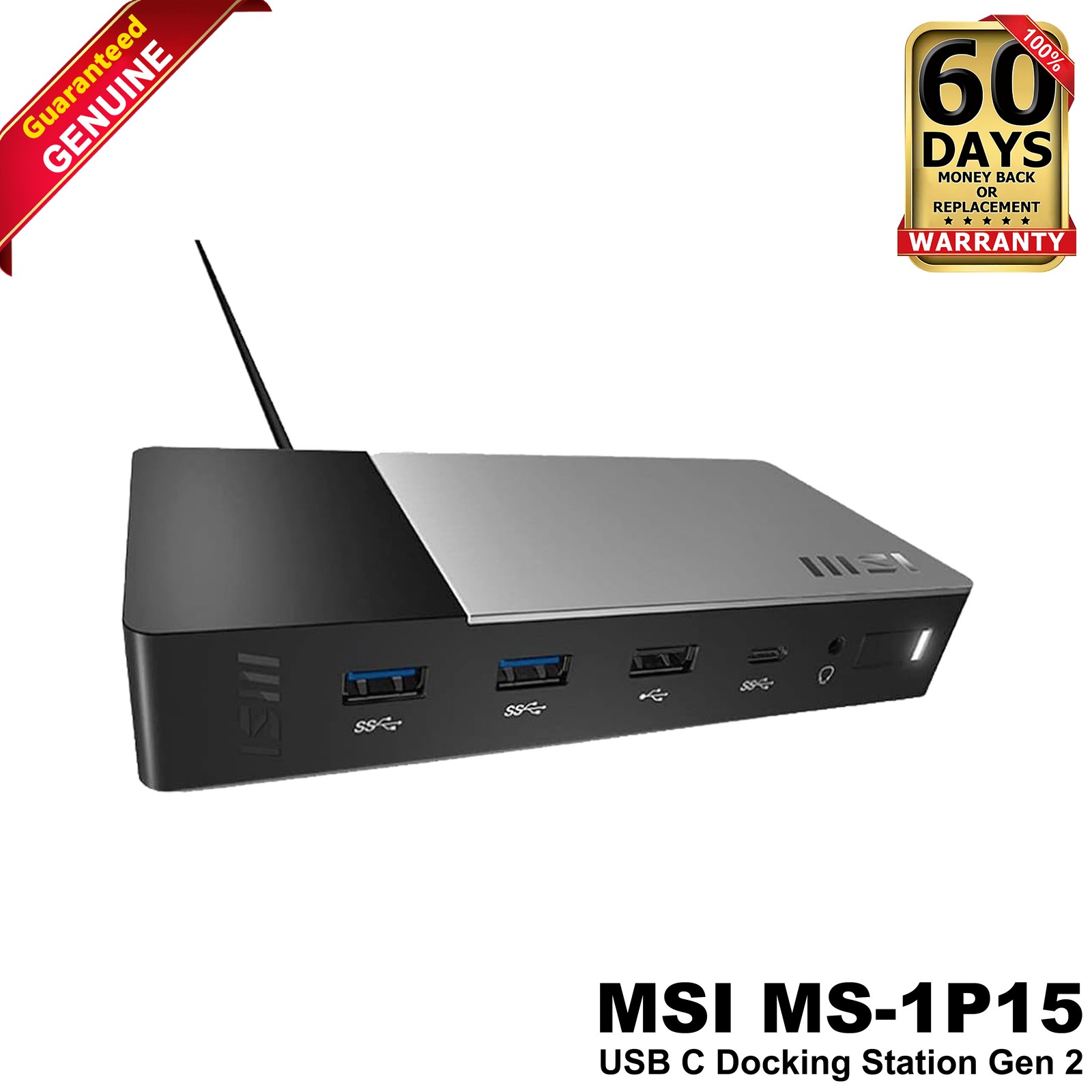 MSI USB-C Gen2 Docking Station MS-1P15 4K HDMI DP LAN 10Gbps No Power Adapter