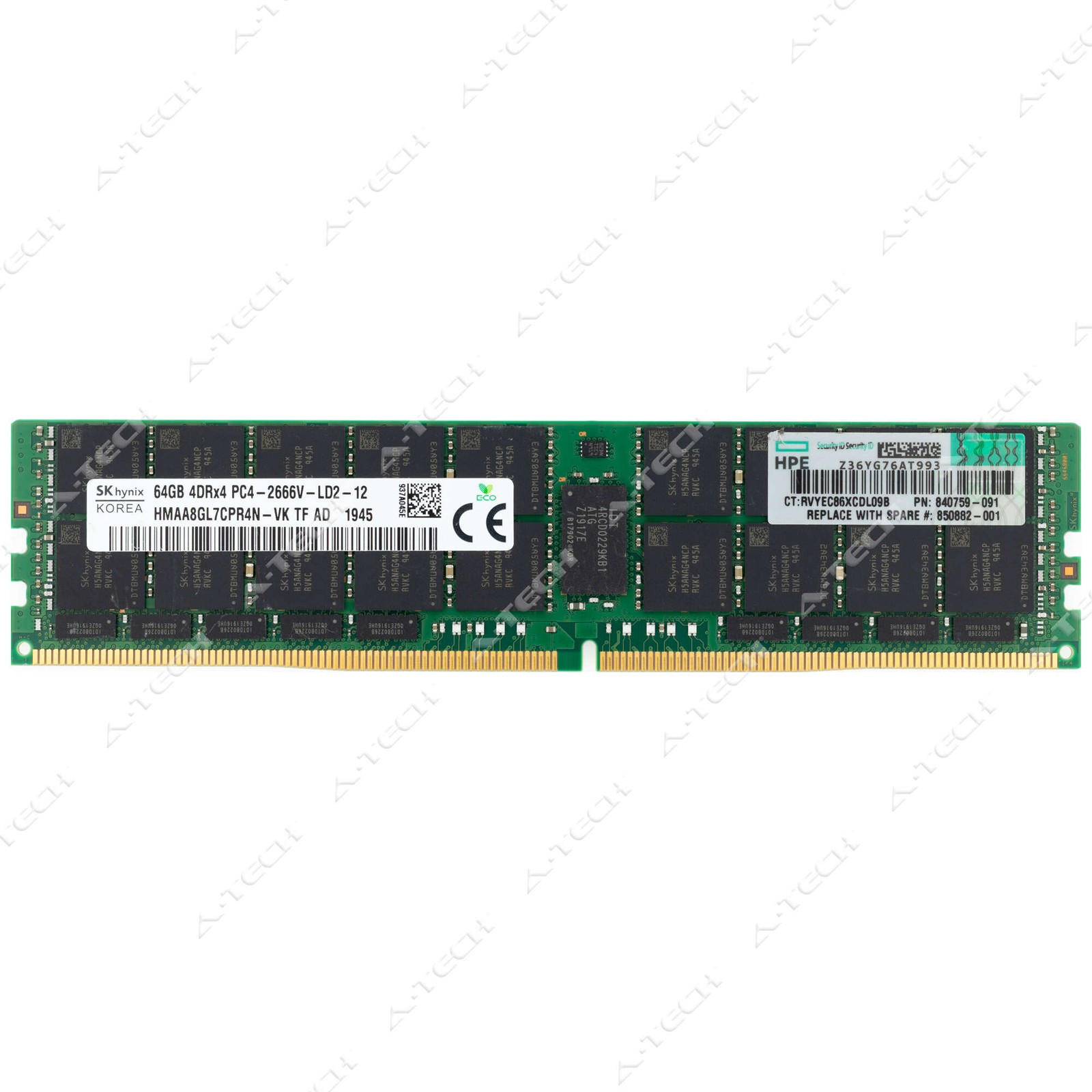 Hynix 64GB DDR4 2666 MHz PC4-21300 ECC LRDIMM Server Memory RAM HMAA8GL7CPR4N-VK