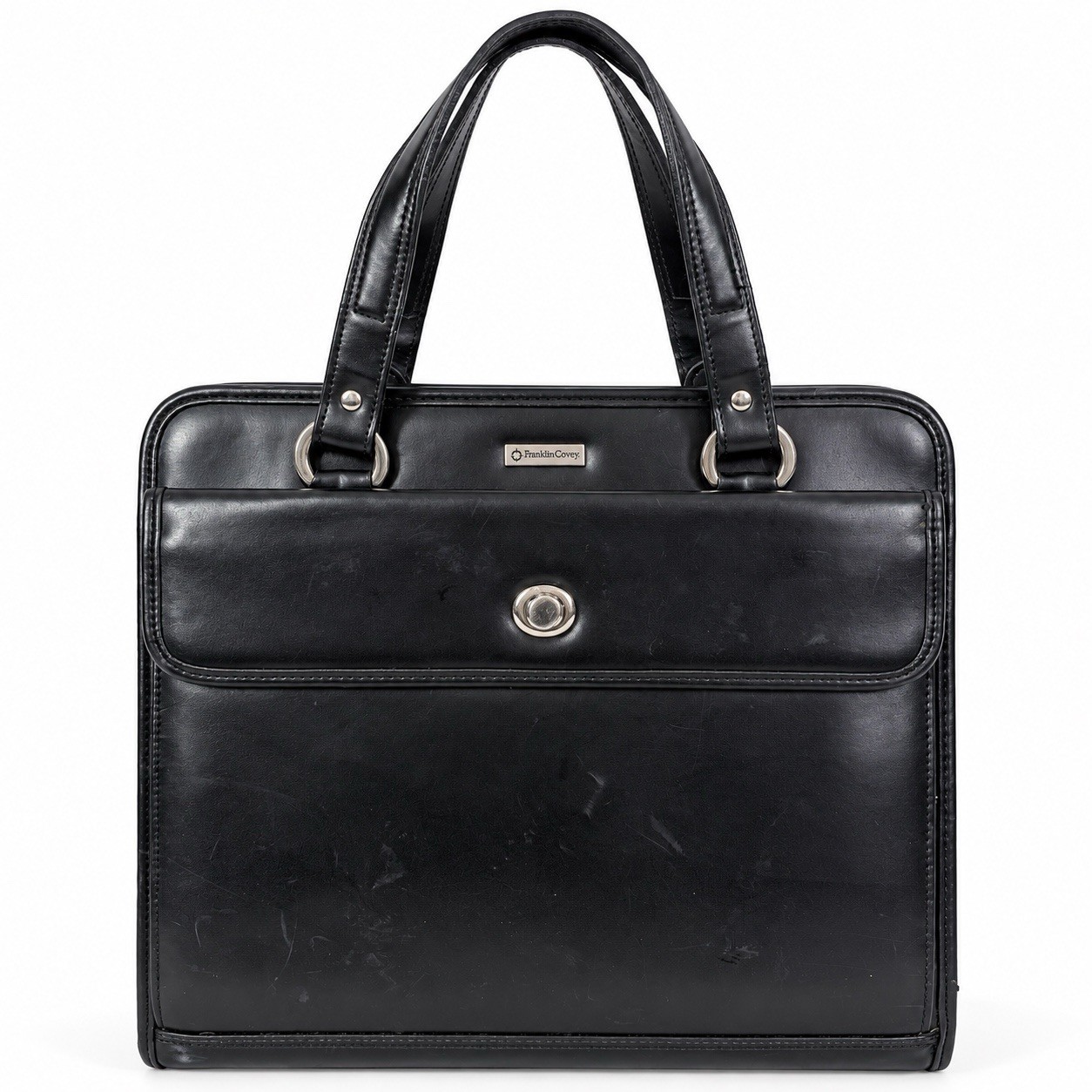 Franklin Covey Black Organizer Briefcase Tote Work Office Laptop Business Bag