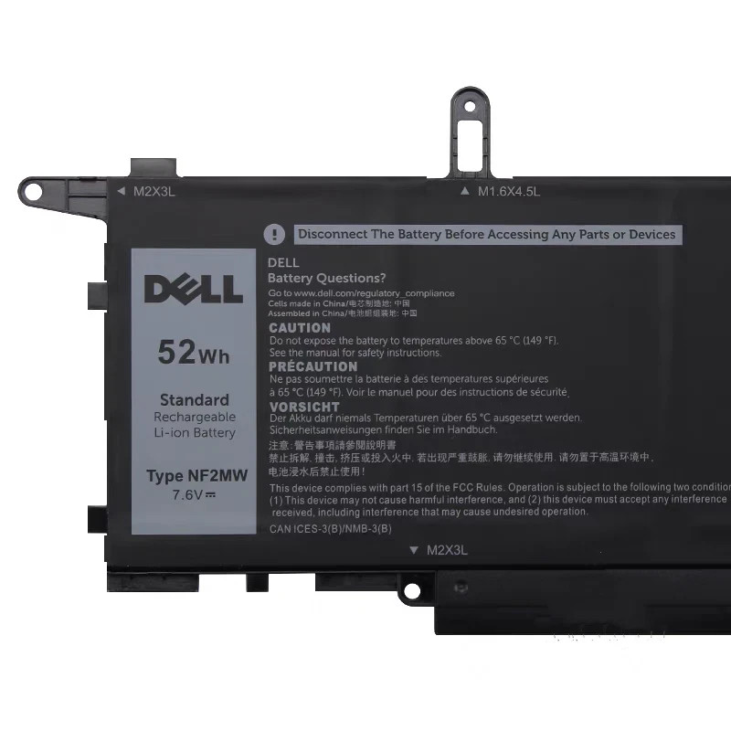 NEW OEM 52Wh, 7.6V NF2MW Dell Battery Dell Latitude 8W3YY Broken Tab