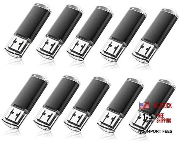 USB 2.0 Flash Drive Bulk, 10-Pack, Black 4GB Black 10 pcs