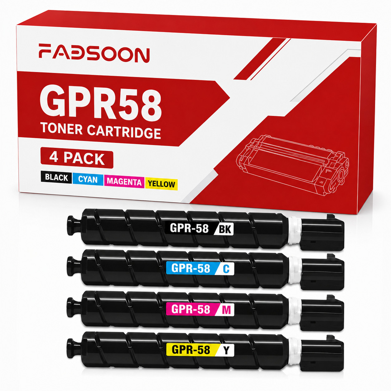 GPR58 4PK BK/C/M/Y Toner for imageRUNNER ADVANCE C256iF C356iF DX C257iF C357iF