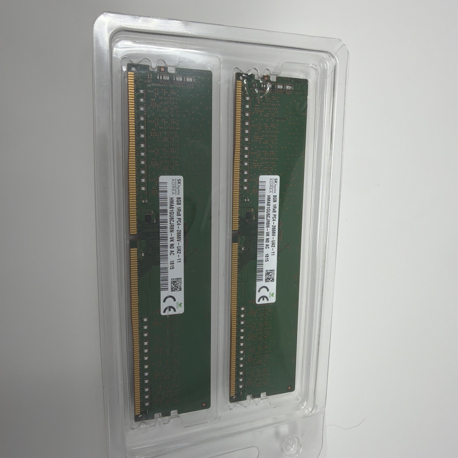 2x SK HYNIX 8GB HMA81GU6JR8N PC4 2400T ECC Memory 2x=16gb