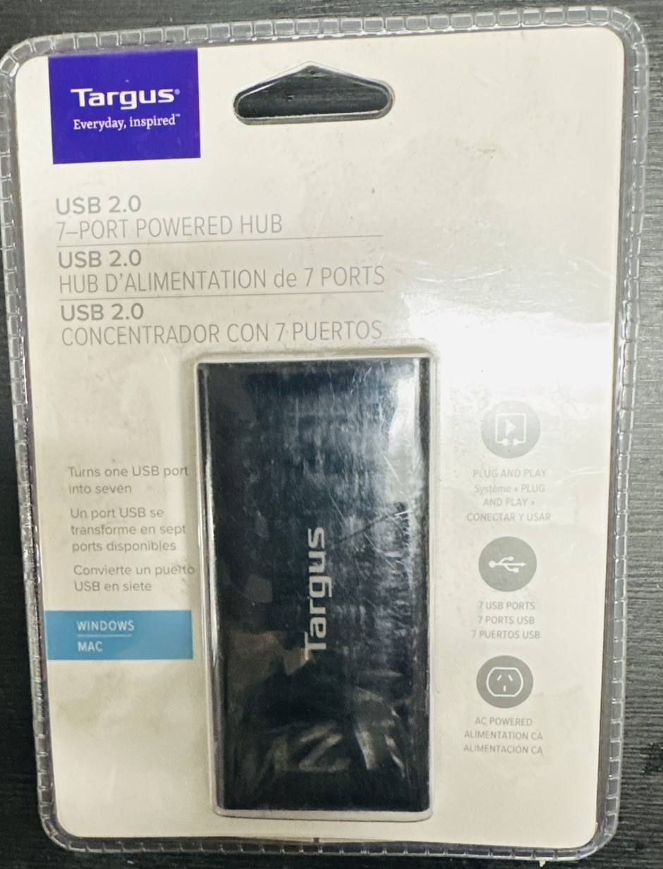 Lot 10 pcs Brand New Retail Targus ACH215TT Black 7-Port USB 2.0 Power Hub