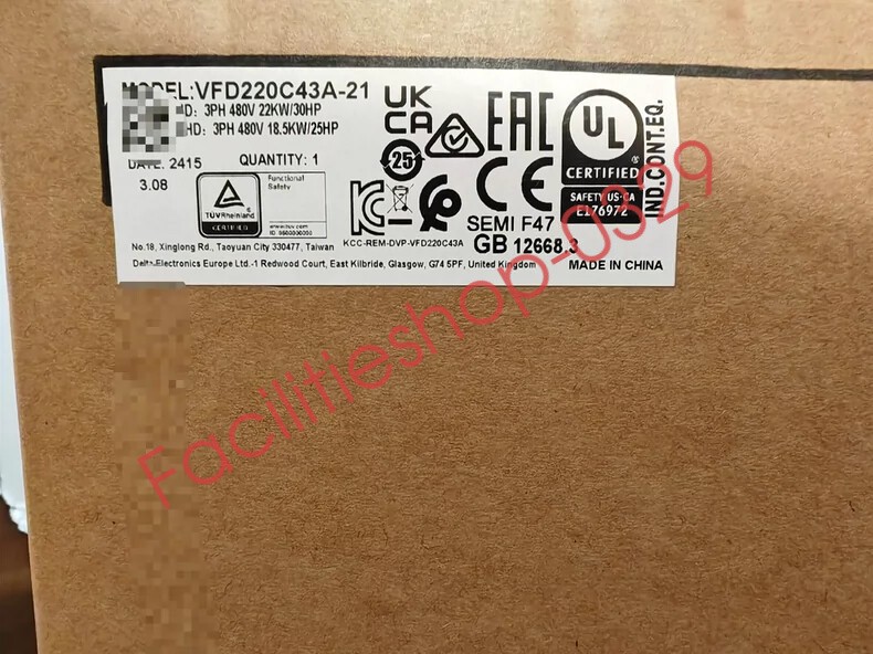 DELTA VFD220C43A-21 Shipped via DHL/FedEx