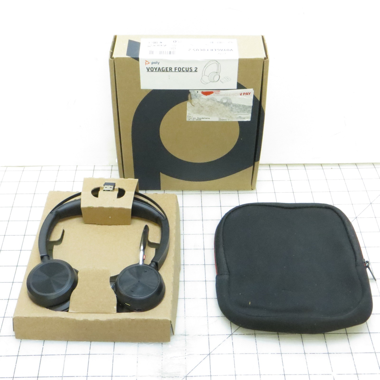 Poly Voyager Focus 2 Wireless Active Noise Cancelling Bluetooth USB-A Headset