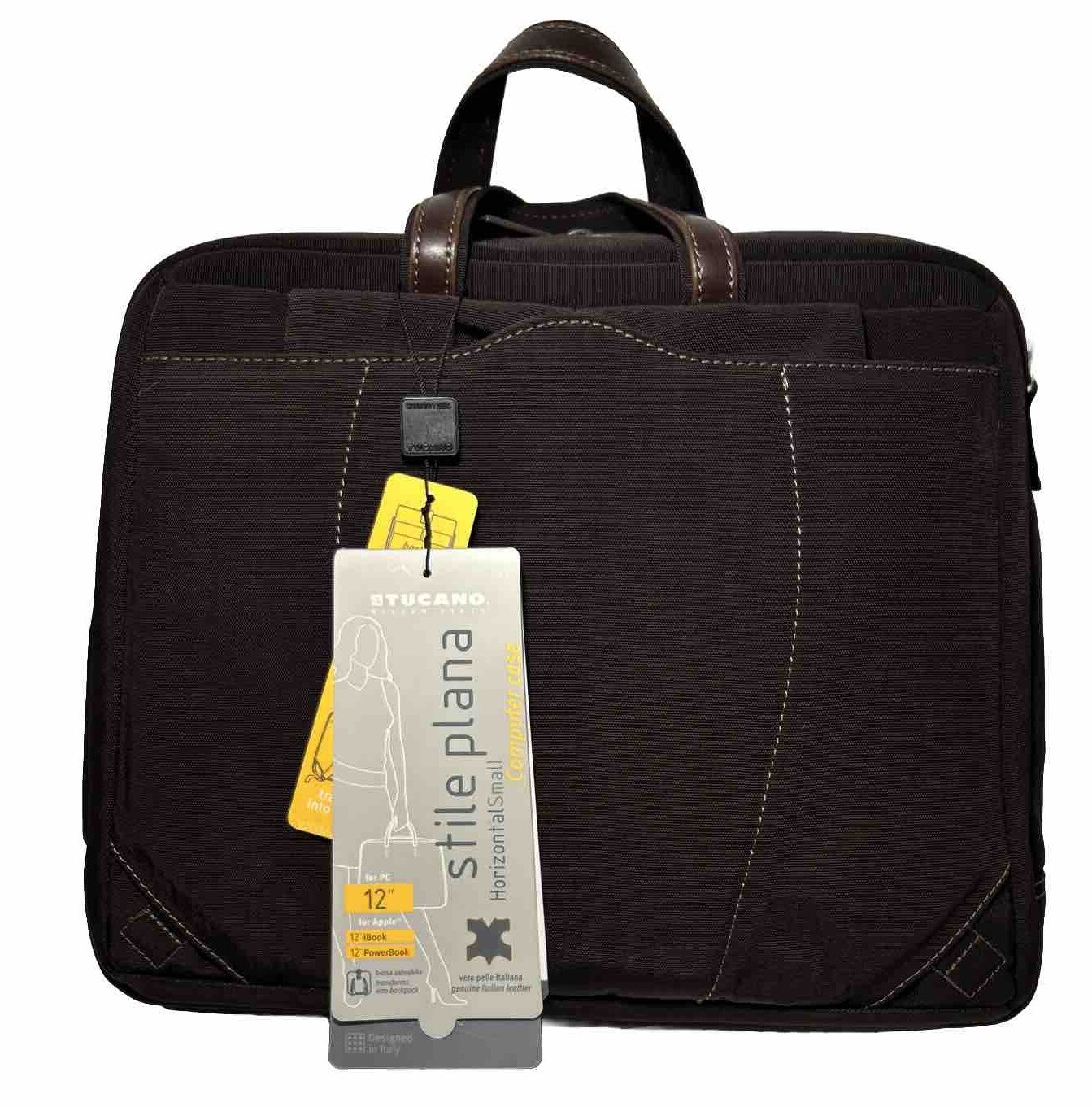 New Tucano Stile Plana Genuine Italian Leather Laptop Bag Designed In Italy