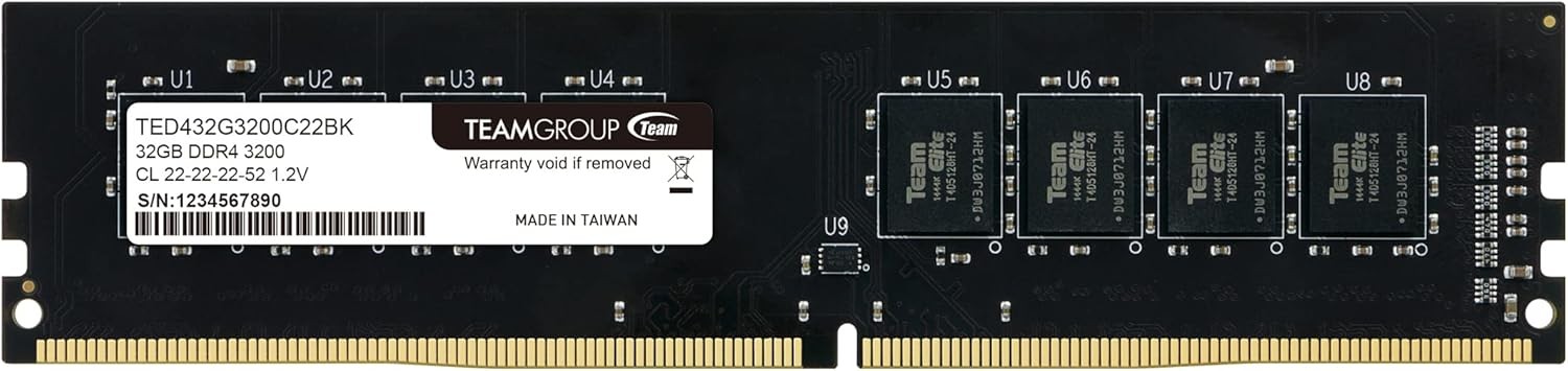 TEAMGROUP Elite DDR4 32GB Single (1x32GB) 3200MHz CL22 Non-ECC 1.2V UDIMM Memory