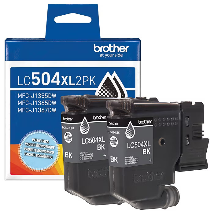Genuine Brother LC504XL High Yield Black Cyan Magenta Yellow Ink Cartridge LC504