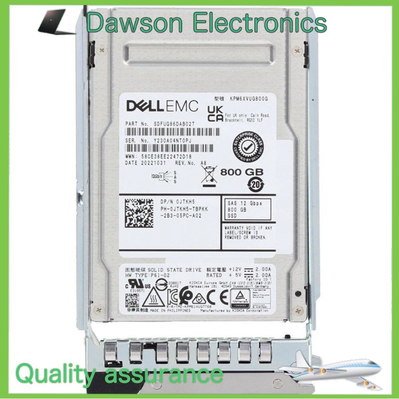 KPM6XVUG800G JTKH5 0JTKH5 DELL EMC 800GB SAS 2.5'' 12Gb/s MIXED-USE SSD 14/15/16