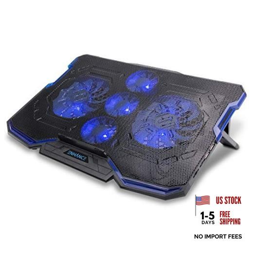 Cryogen Gaming Laptop Cooling Pad - Fits 17 in Computer- Adjustable Blue