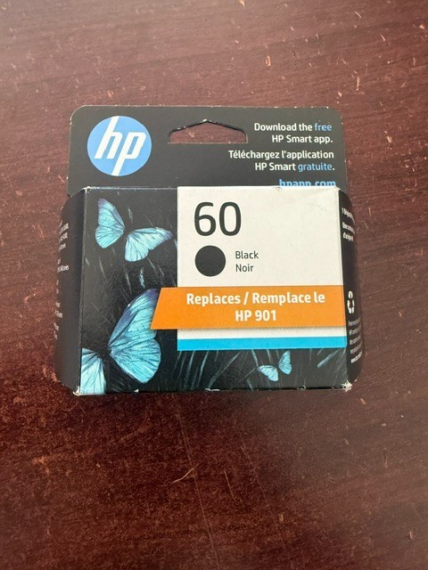 Genuine HP 60 Black Ink Cartridge CC640WN Exp Nov 2026 New Sealed Box