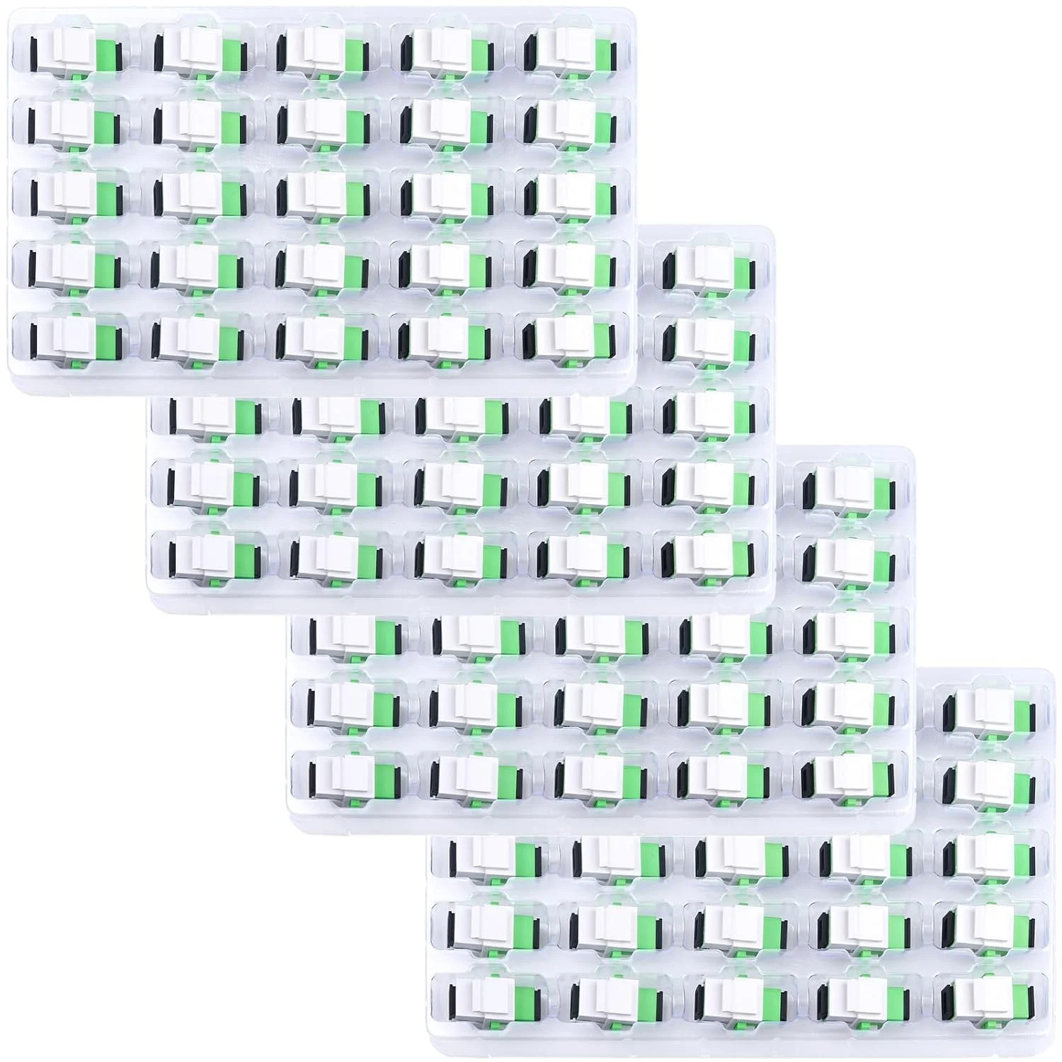 100-Pack SC/APC Fiber Optic Coupler Keystone Jack Modular for Patch Panels and W