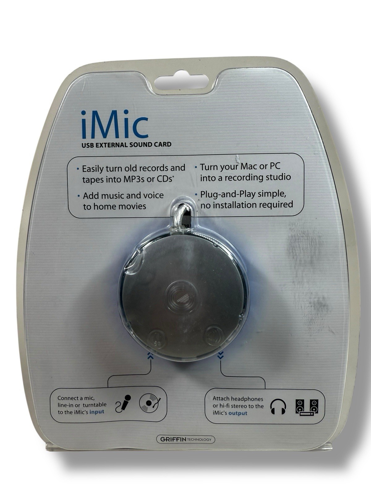NEW Griffin iMic 2004 USB External Sound Card MAC or PC GriffiniMic T3041LL A