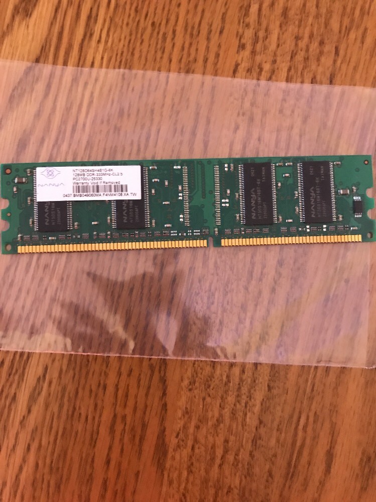 NANYA NT 128D64SH4B1G-6K 128MB DDR-333MHz-CL2.5 PC2700U-25330 Ships N 24h