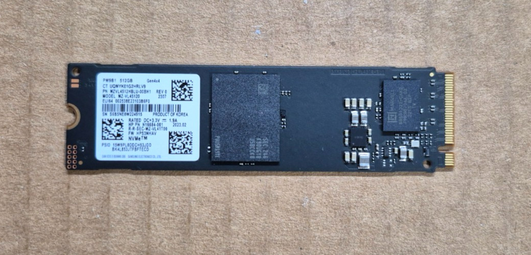Samsung 512GB SSD M.2 PM9B1 NVMe Gen 4x4 80mm MZ-VL45120 N16684-001