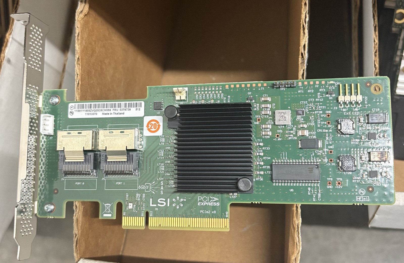 GENUINE IBM LSI MR SAS 9240-8I CONTROLLER / 03T6739 / L3-25083-12K / 91Y1859