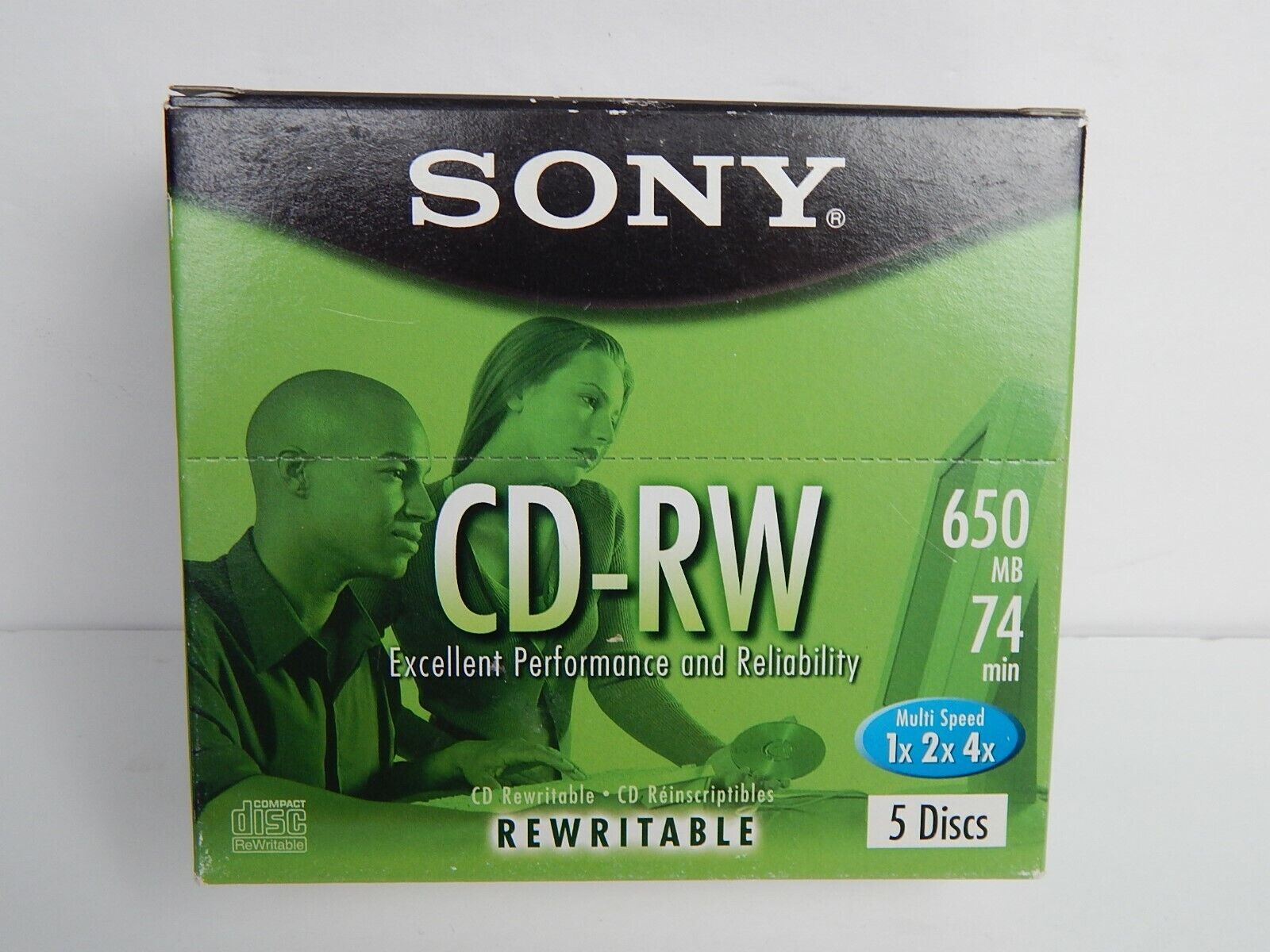 Sony CD-RW 1x 2x 4x  650 MB 74 Min 5 Pack Unopened rewritable