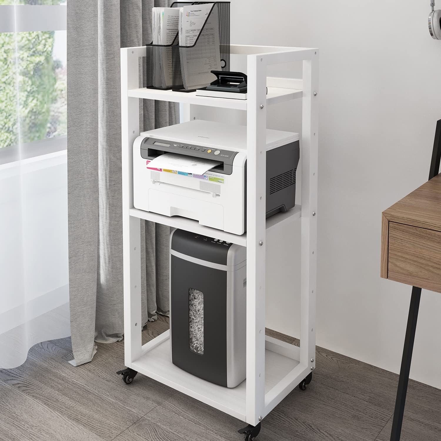 Natwind 3-Tier Tall Printer Stand White