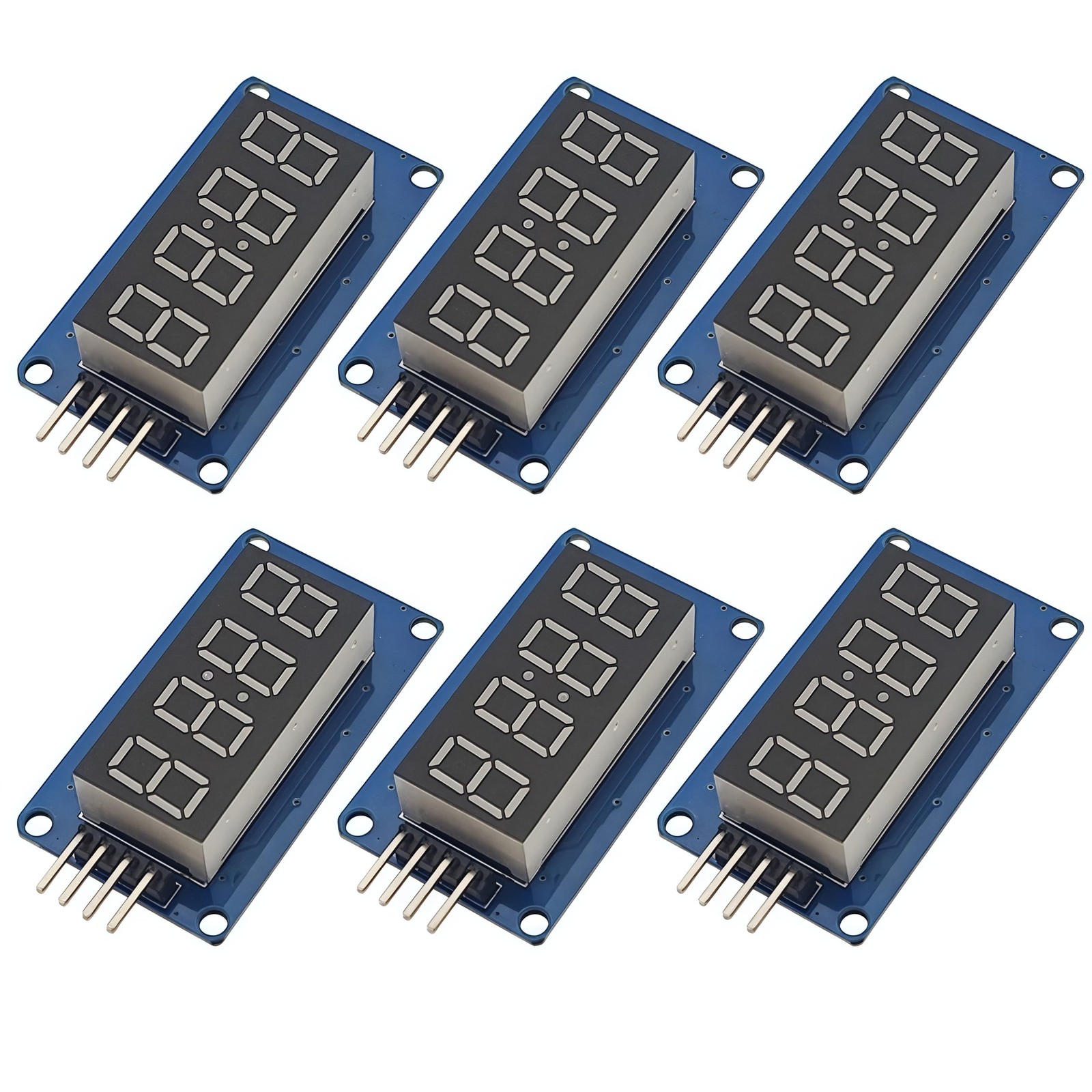 6Pcs TM1637 0.36" 4 Bits Segment LED Display Module Red Digital Tube Board Co...
