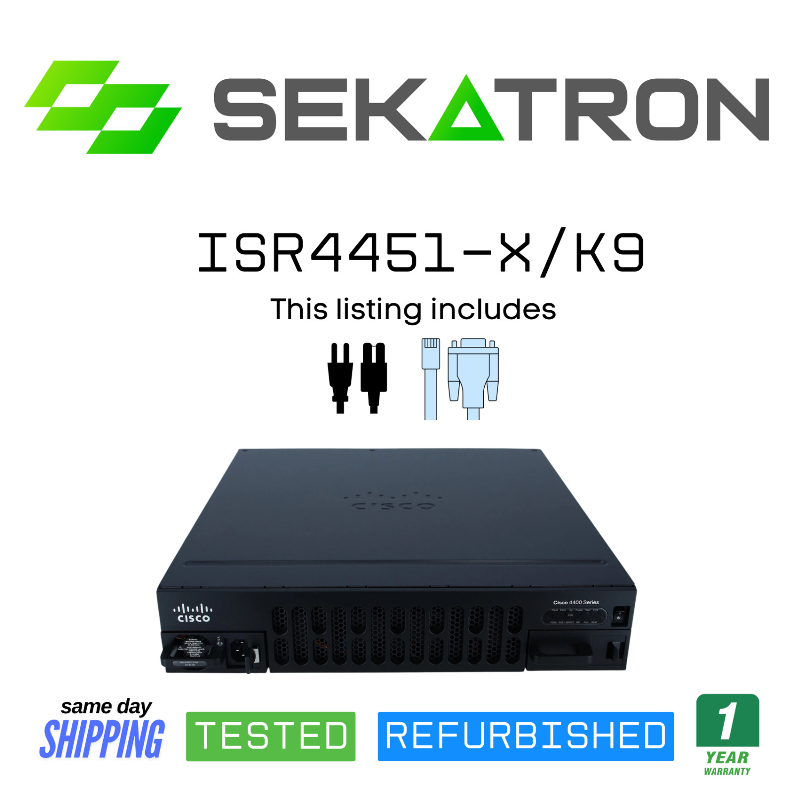 ♻️ No Clock Issue Cisco ISR4451-X/K9 Integrated Services Router ⚡Fast Shipping