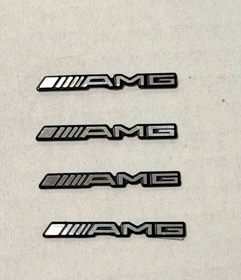 4 Pcs Aluminum Small Emblem Sticker for Mercedes AMG Edition, 1.3" x 0.1"