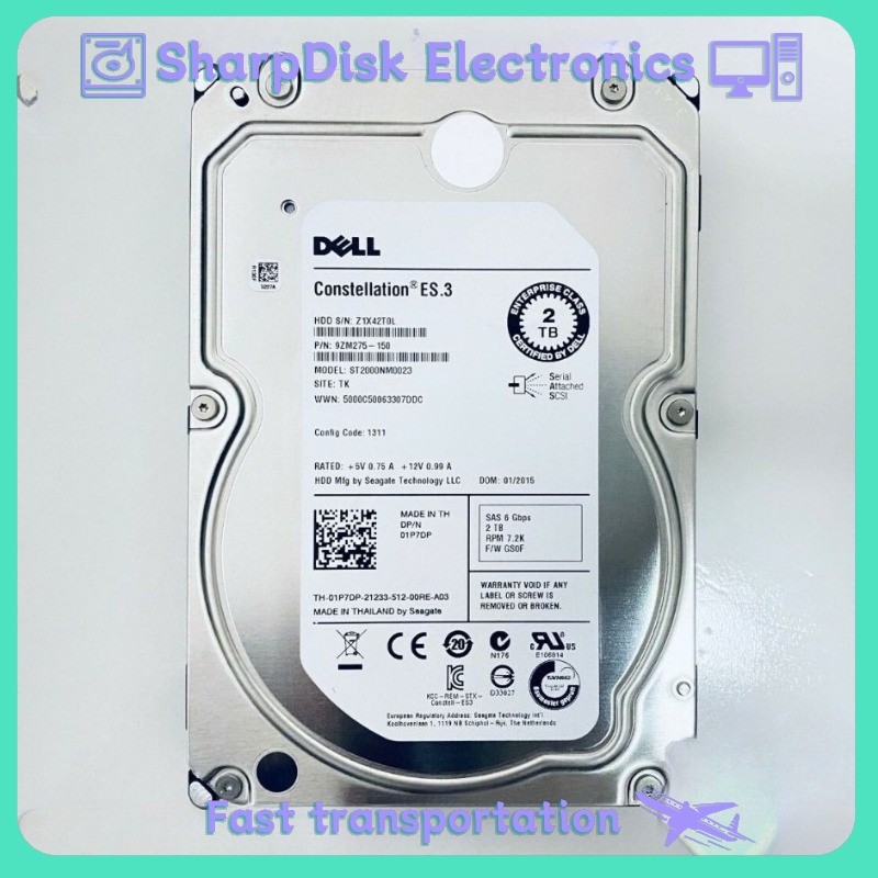 ST2000NM0023 FOR Dell 1P7DP 2TB 7200RPM 6Gb/s 3.5" SAS Hard Drive Seagate 01P7DP