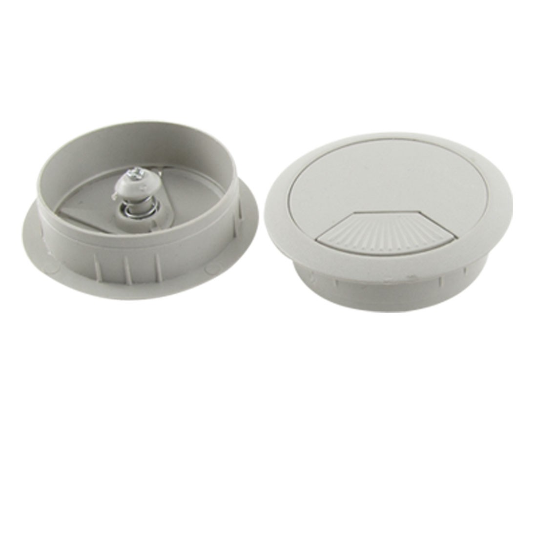 2 Pcs Computer Desk Round Plastic Cable Wire Cord Hole Covers