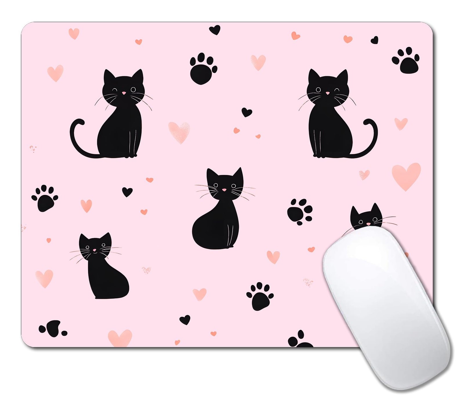 Cute Pink Black Cats Pads for Desk, Portable Computer Small pad for Wireless ...