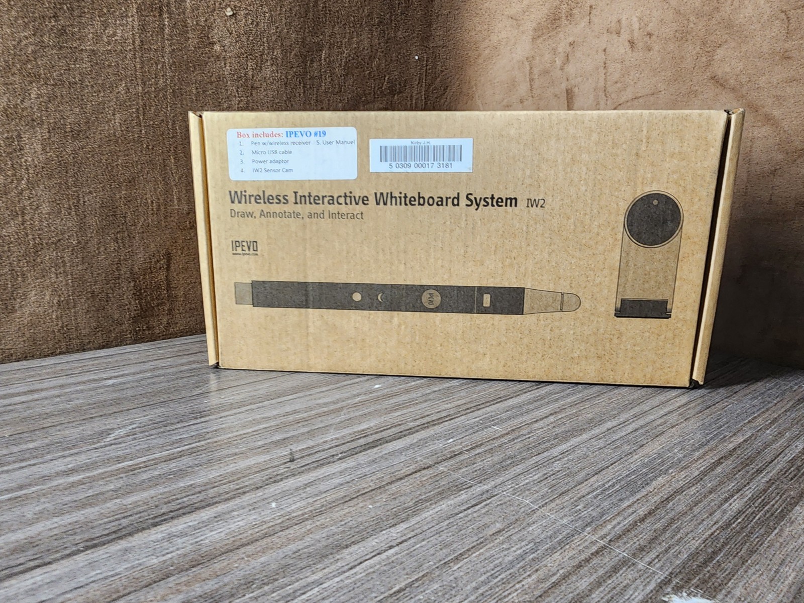 IPEVO IW2 Wireless Interactive Whiteboard System Pen Sensor & Accessories Open B