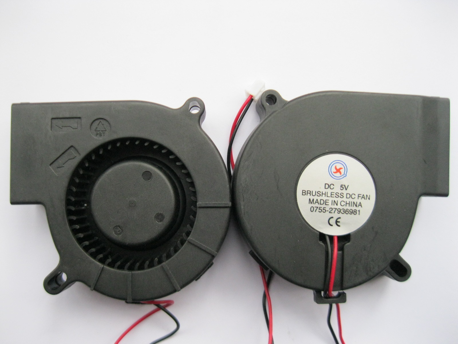 4 pcs Brushless DC Cooling Blower Fan 7525S 5V 75x75x25mm 2 Wire Sleeve Bearing 