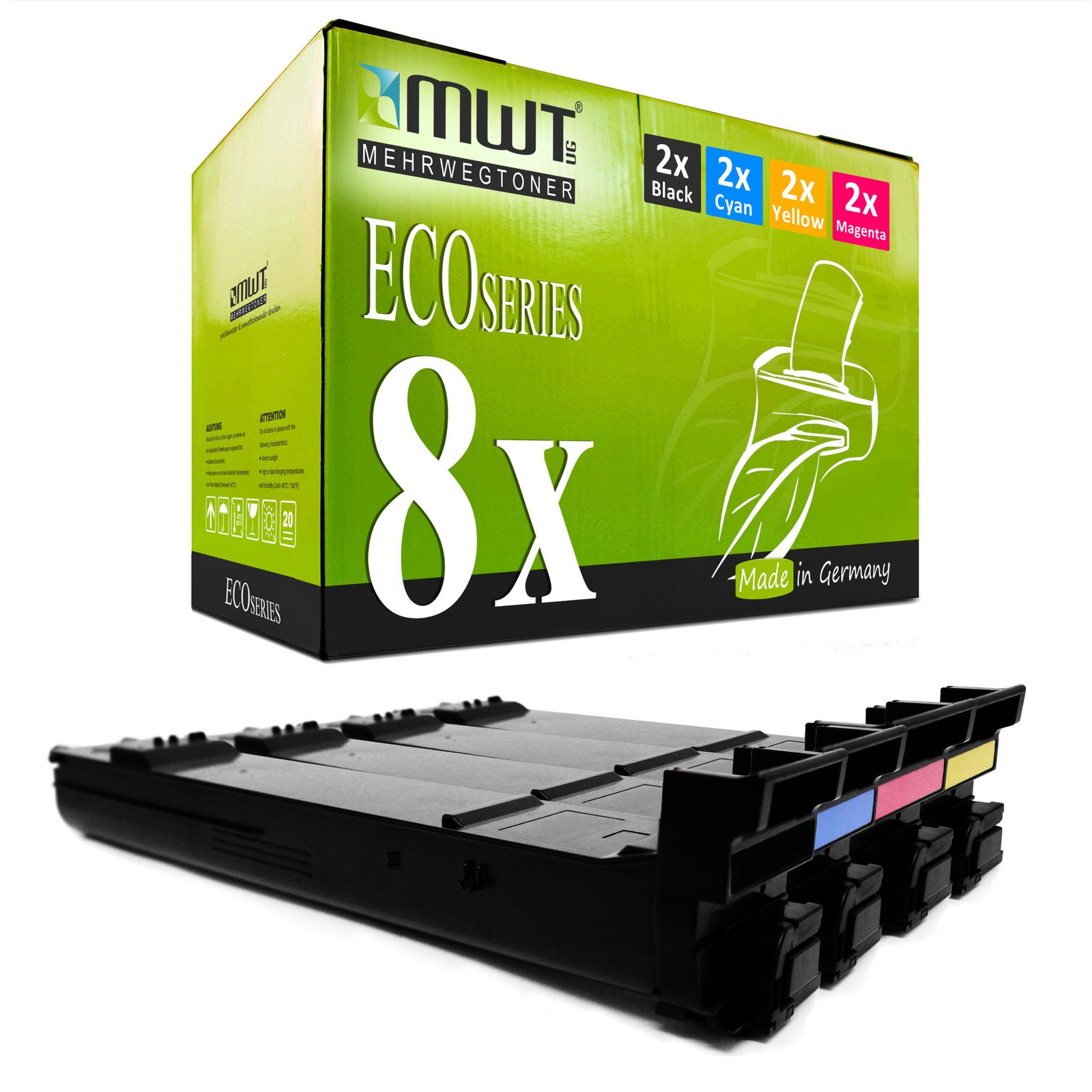 8x Eco Toner for Konica Minolta Magicolor 5670-D 5550-D 5550-DH 5670-DTHF 5500