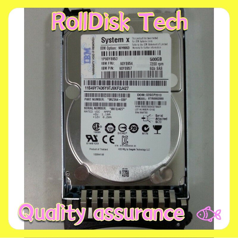 90Y8953 90Y8954 90Y8957 IBM SYSTEM X 500GB 7.2K RPM 6Gb/s 2.5" SAS Hard Drive